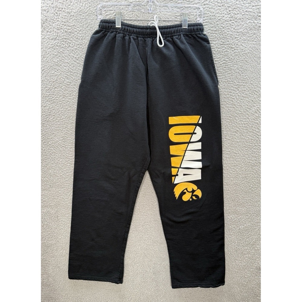 Vintage Iowa Hawkeyes Sweatpants Adult Large Black NCAA Sports Jerzees‎ Y2K